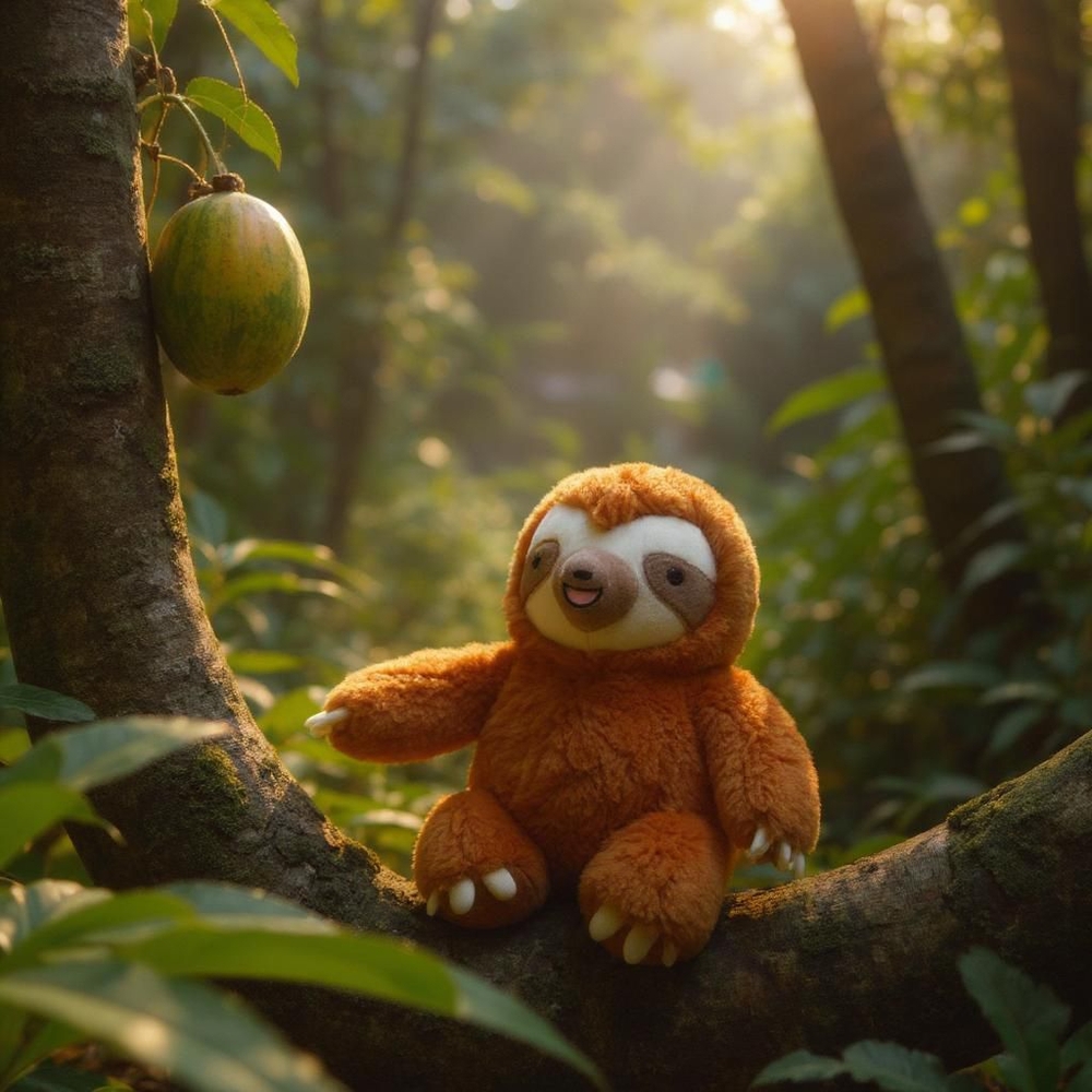 Charming Brown Sloth Plush Toy